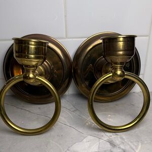 Vintage Brass Wall Candle  Sconces